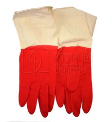 Перчатки хозяйственные UN-WJHDB650 латексные красно-белые