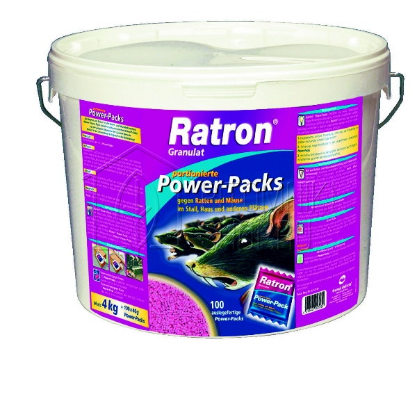 Средство от крыс и мышей, Ratron, в пакетах порционное, 100*40г в пластиковом ведре