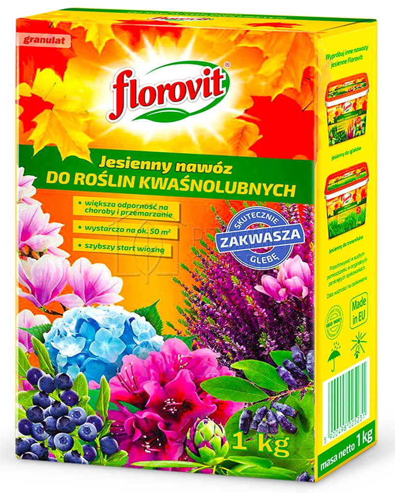 Удобрение FLOROVIT осеннее для голубики, брусники, черники и др. кислотолюбивых растений, пачка 1 кг