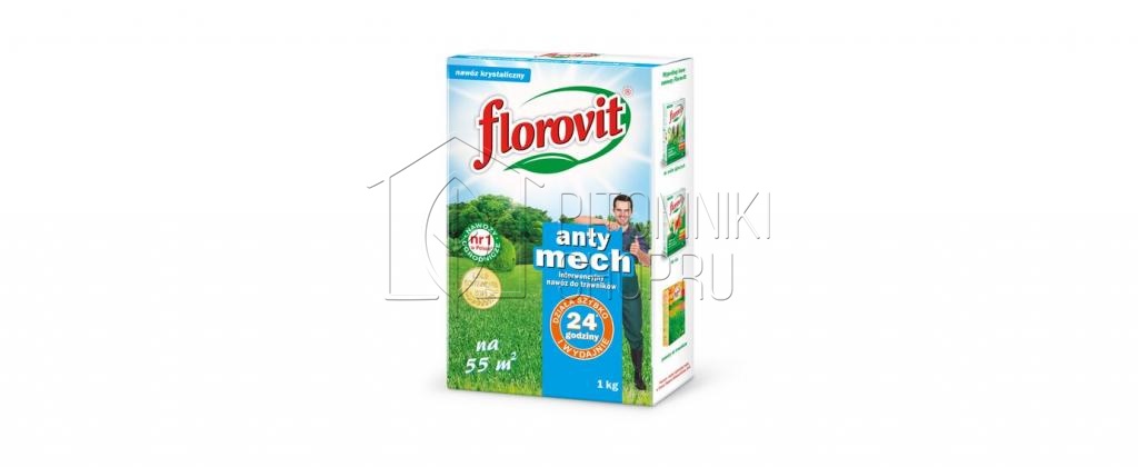 Удобрение FLOROVIT гранулированное для газонов антимох 1 кг